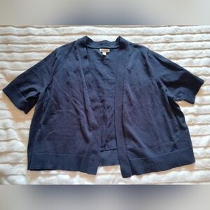 Navy Blue Cropped Dress Cardigan 2X